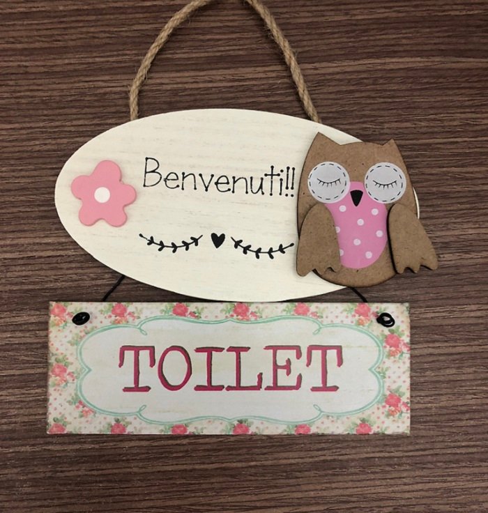 Bảng treo cú mèo toilet 2