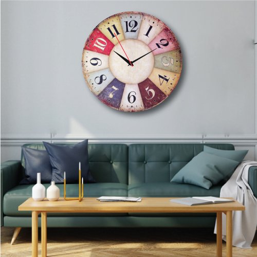 Đồng hồ treo tường vintage sắc màu cổ điển