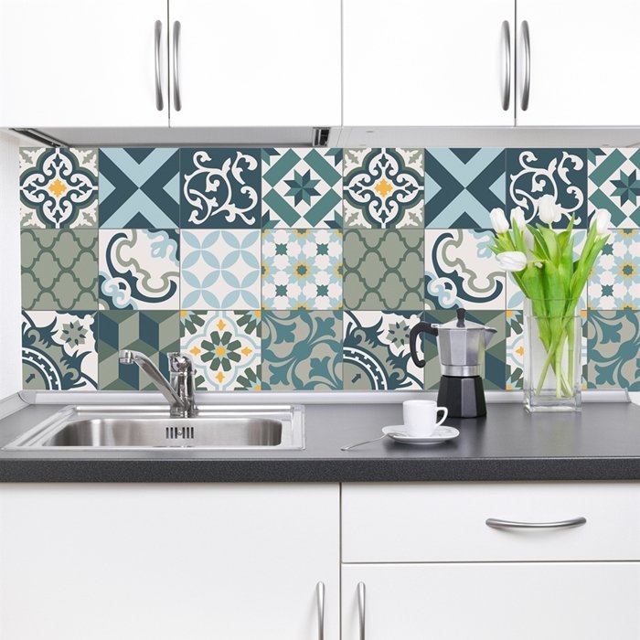 Decal gạch bông họa tiết tối giản