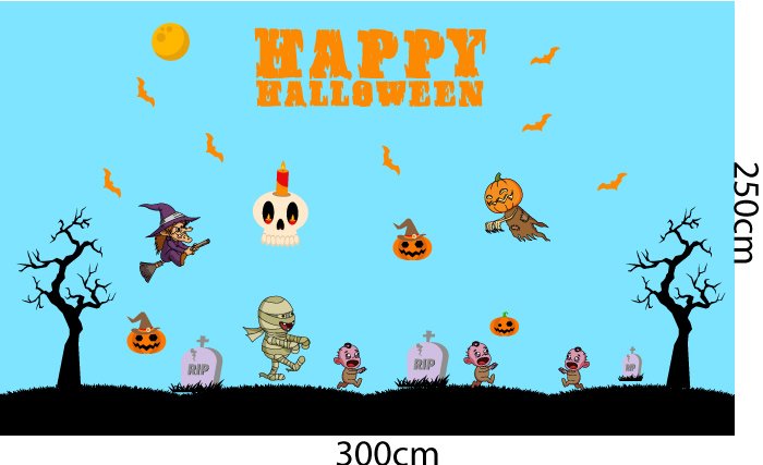 Decal Trang Trí Halloween Rùng Rợn Combo 12