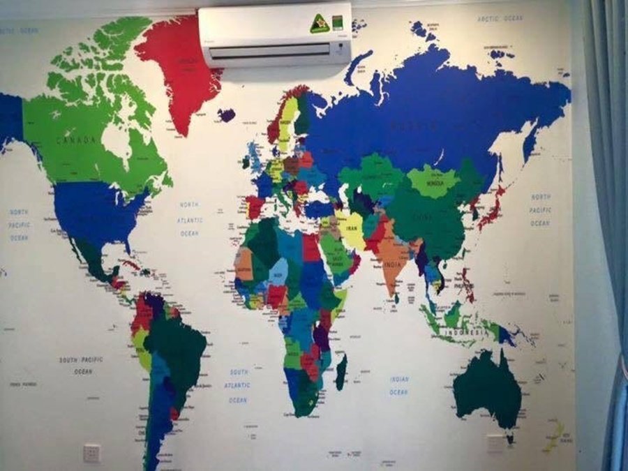 Tranh dán tường bản đồ thế giới