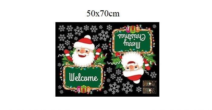 Decal trang trí noel ông già noel và hoa tuyết