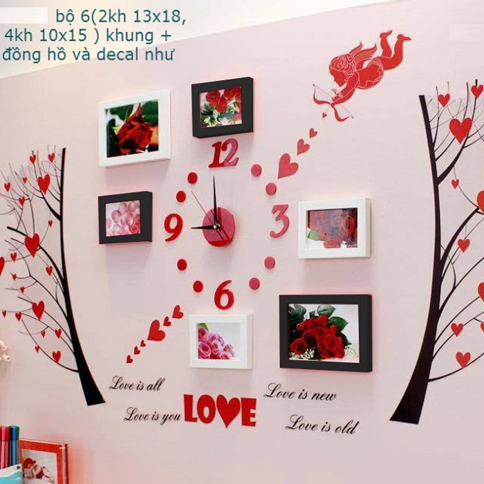 Khung ảnh bộ 6 khung cây trái tim KA051