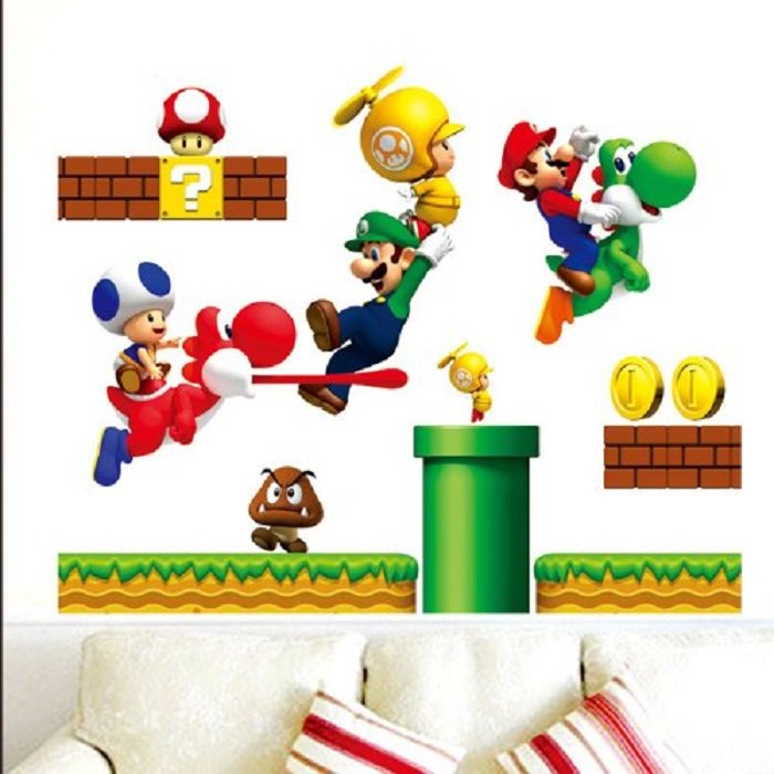 Decal dán tường Mario