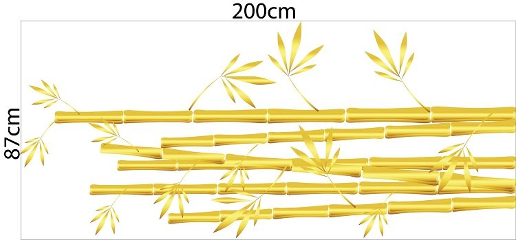 decal trang trí tết bụi tre vàng