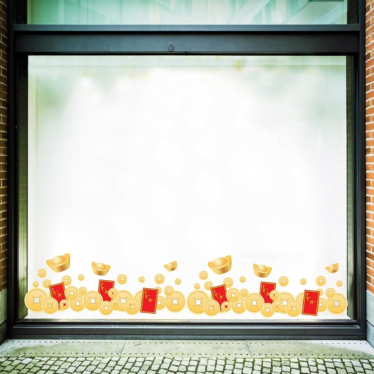 Decal d&aacute;n ch&acirc;n tường tiền v&agrave;ng 4