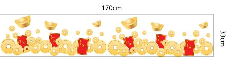 Decal d&aacute;n ch&acirc;n tường tiền v&agrave;ng 4