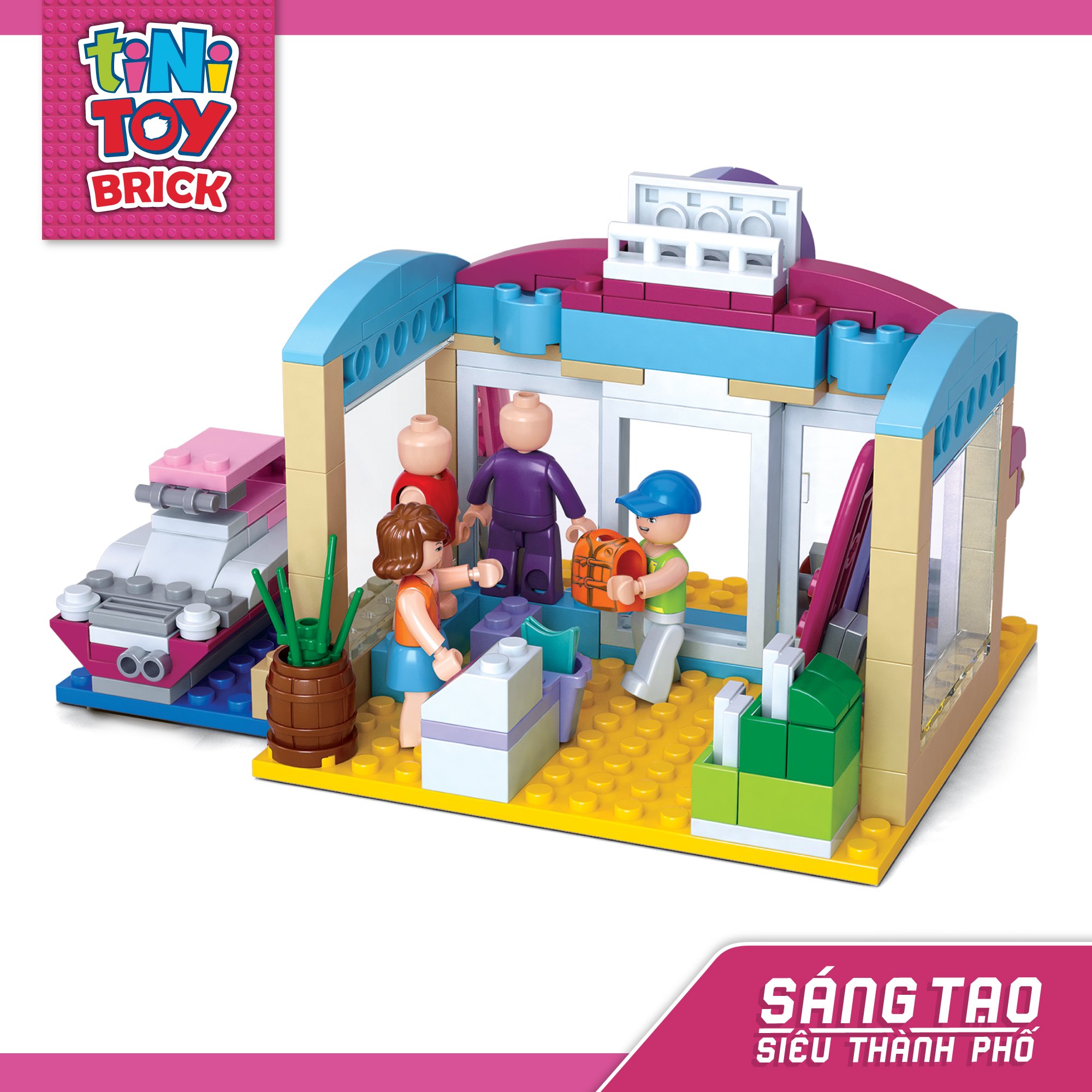 Đồ chơi lắp ráp cửa hàng bán đồ đi biển TINITOY BRICK (180 pcs)