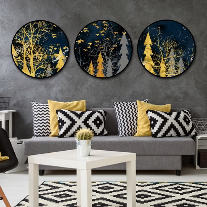 Tranh treo tường rừng cây lá vàng