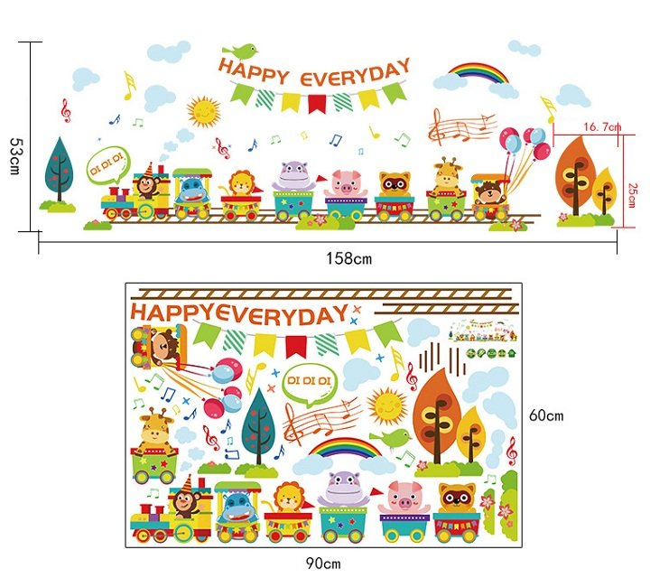 Decal dán tường đoàn tàu vui vẻ 2