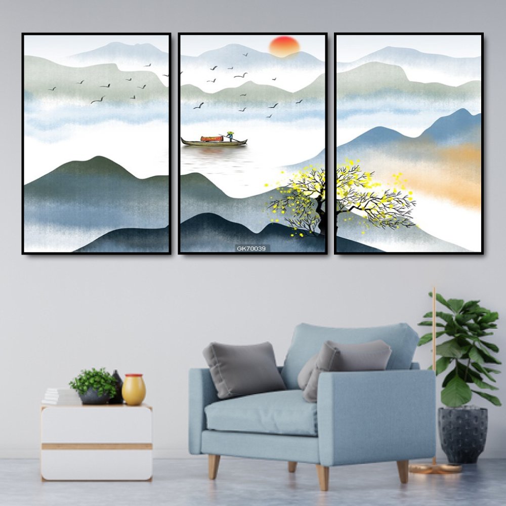 Tranh Canvas Treo Tường Non Nước Hữu Tình