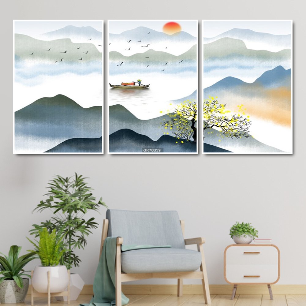 Tranh Canvas Treo Tường Non Nước Hữu Tình