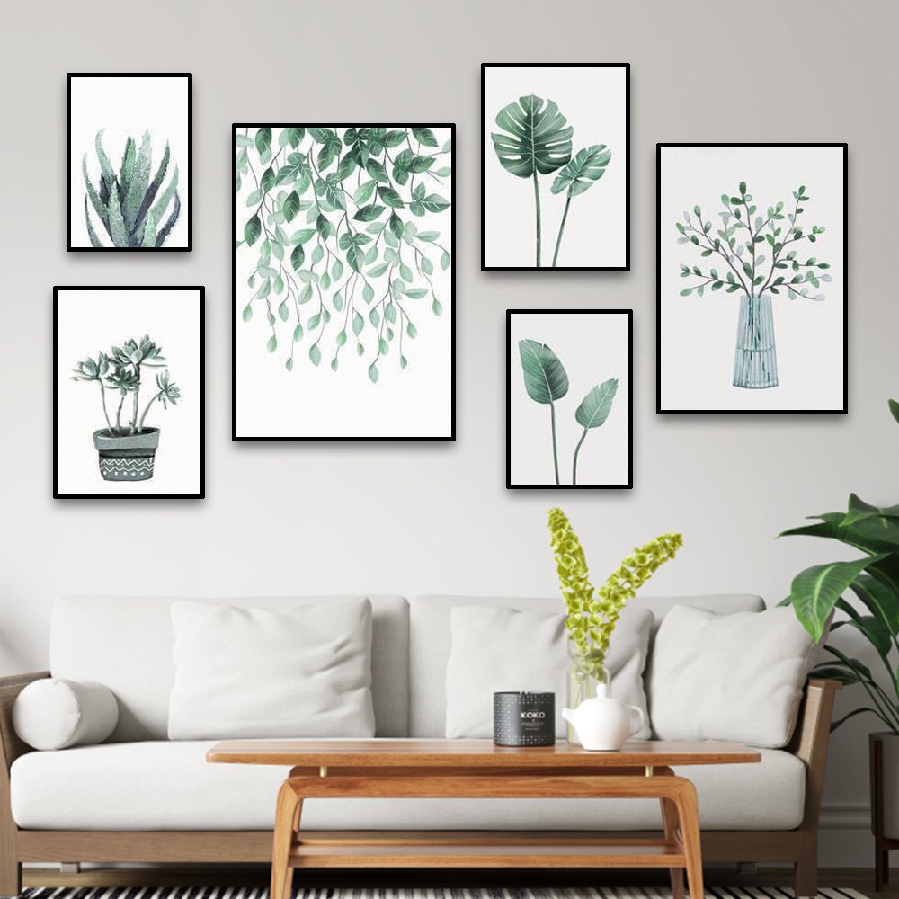 tranh treo tường cây và lá xanh