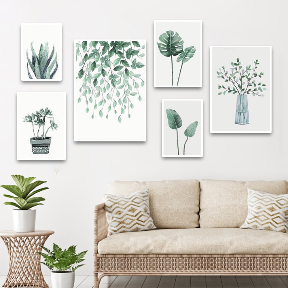 tranh treo tường cây và lá xanh