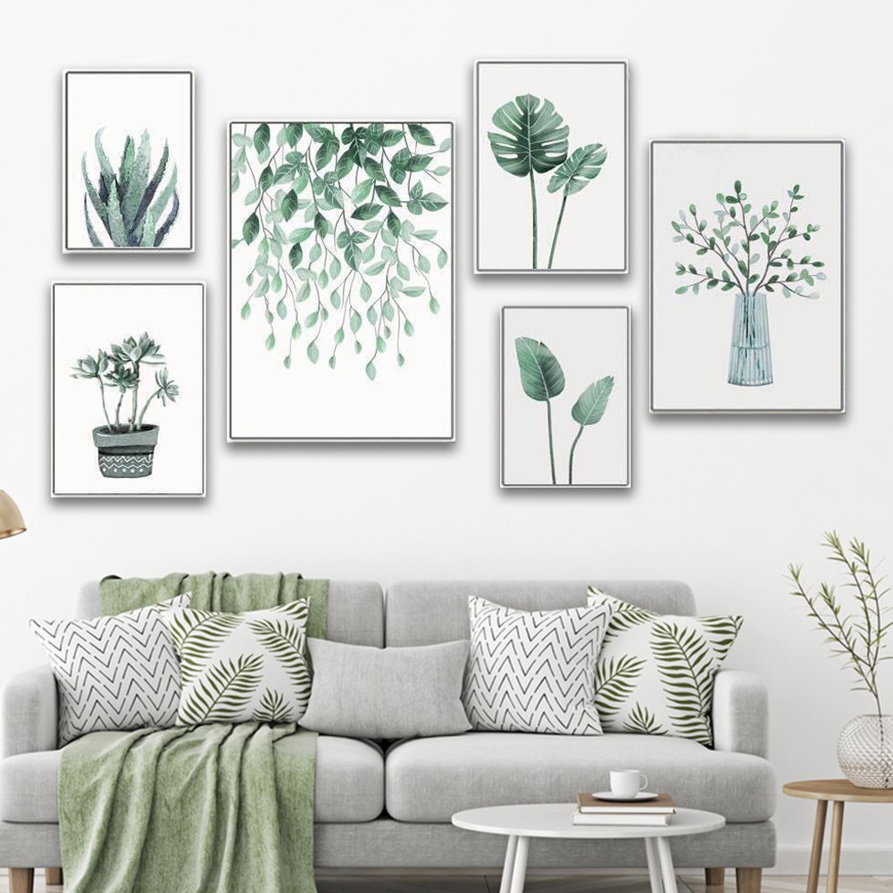 tranh treo tường cây và lá xanh