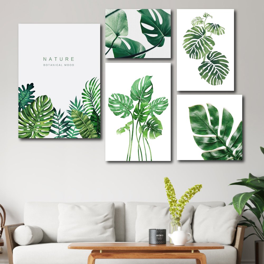 Tranh treo tường lá xanh nhiệt đới 2