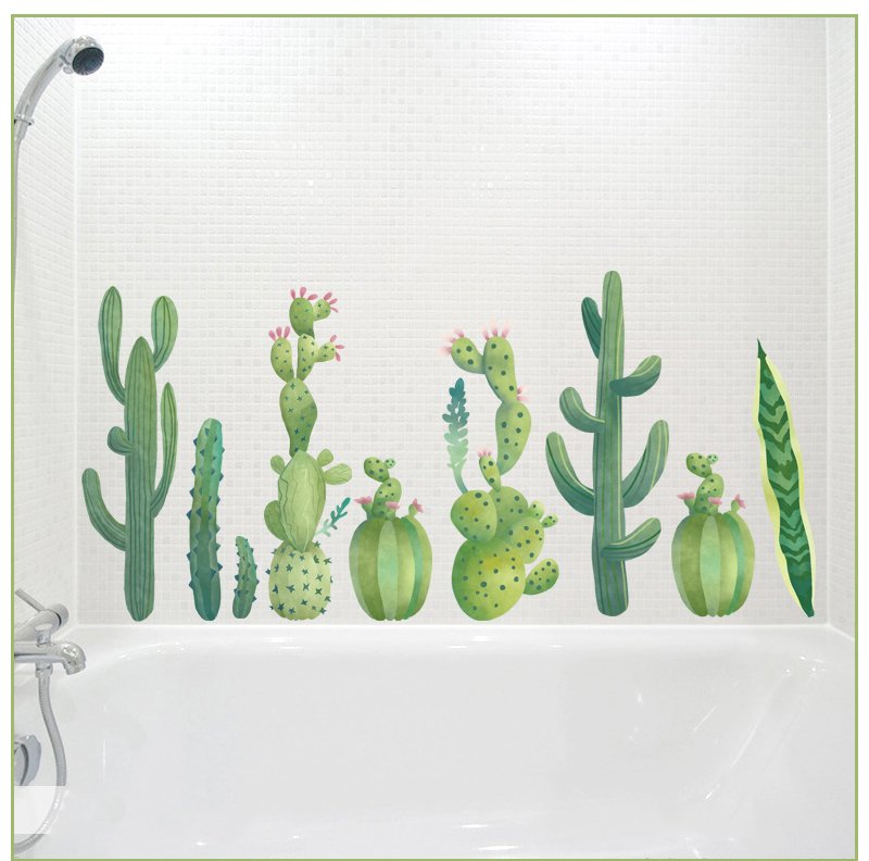 Combo decal bộ lá cây xanh và xương rồng