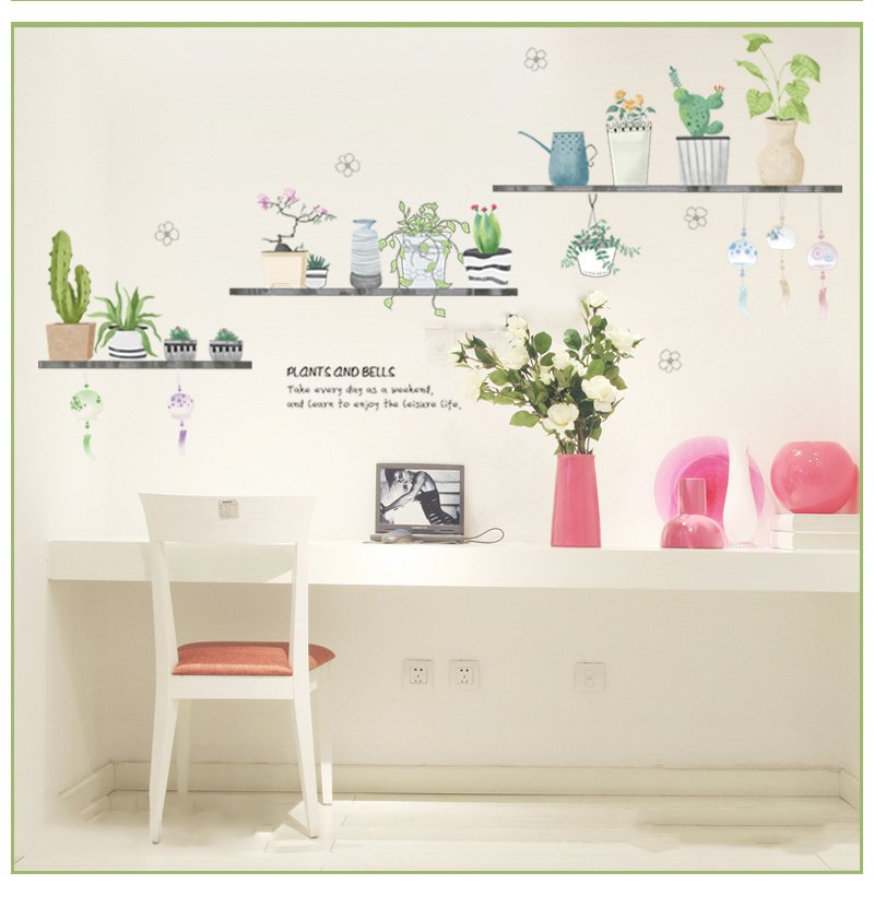 Combo decal bộ lá cây xanh và xương rồng