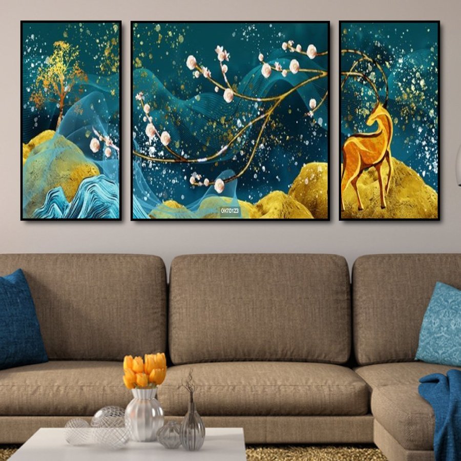 Tranh Treo Tường Nghệ Thuật Hươu Vàng Khoe Sắc