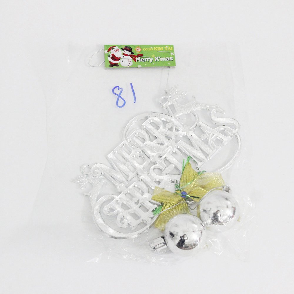 Đồ trang trí noel merry christmas và quả châu