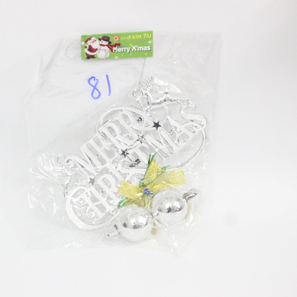 Đồ trang trí noel merry christmas và quả châu