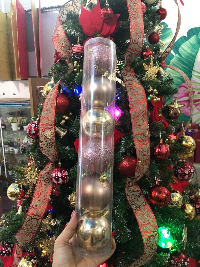 Đồ Trang Trí Noel hộp 6 trái châu trang trí