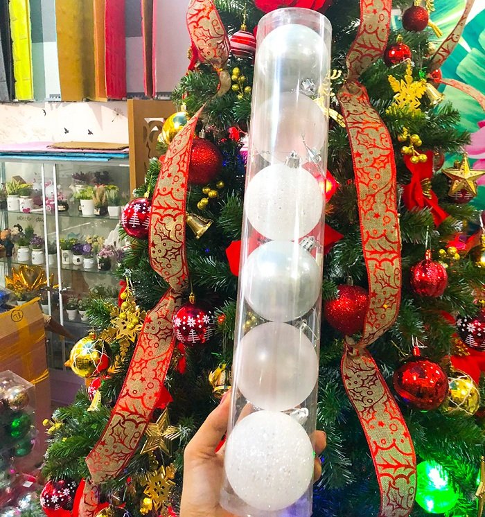 Đồ Trang Trí Noel hộp 6 trái châu trang trí
