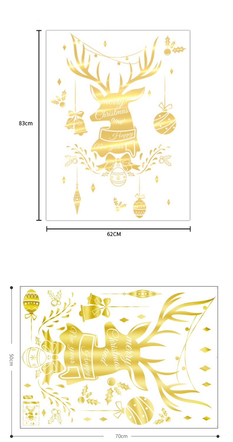Decal trang trí noel đầu tuần lộc vàng 2021