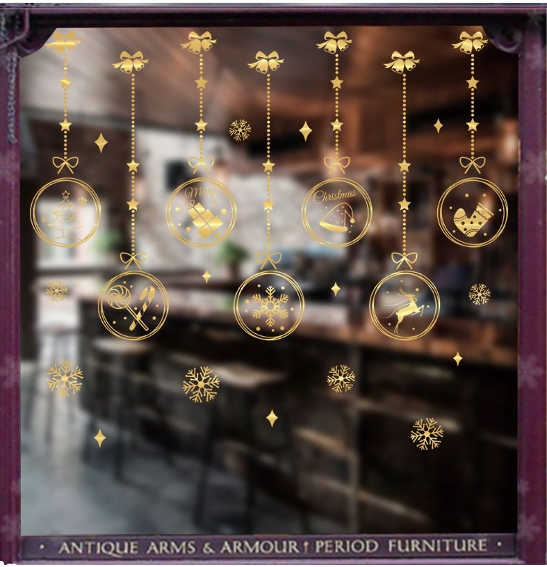 Decal Trang Trí Cửa Kính Dây Treo Giáng Sinh an lành 2021