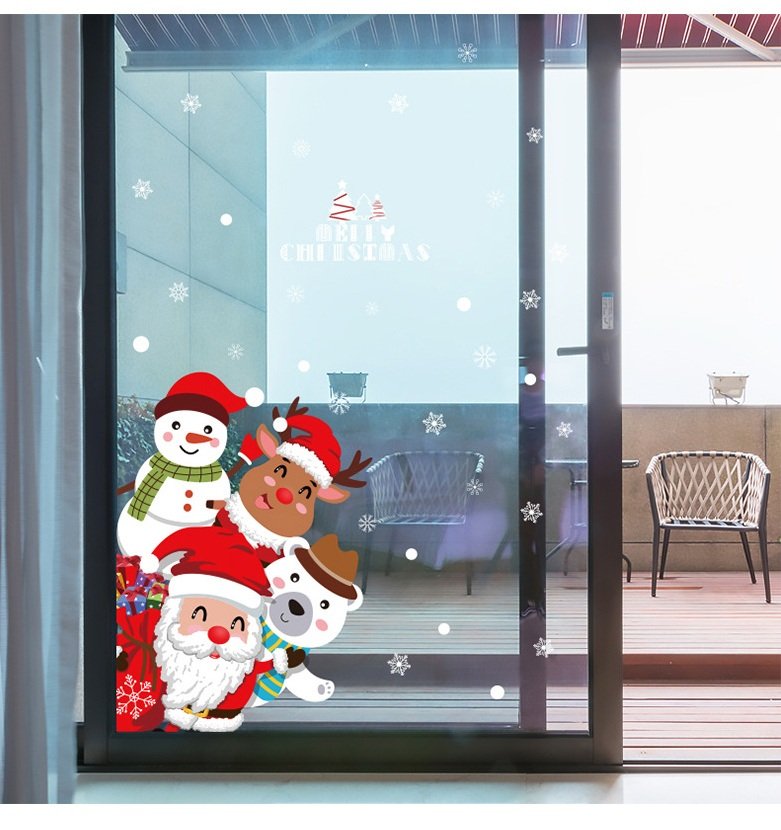 Decal trang trí noel Santa người tuyết tuần lộc và gấu trắng