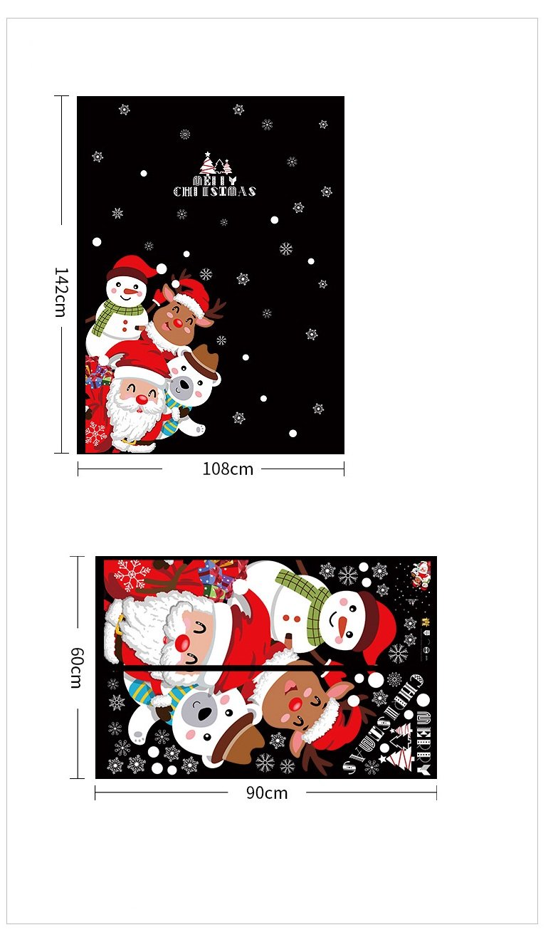 Decal trang trí noel Santa người tuyết tuần lộc và gấu trắng