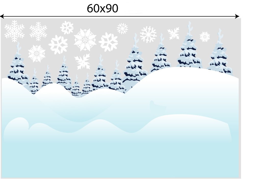 Decal trang tr&iacute; ch&acirc;n tường rừng th&ocirc;ng tuyết
