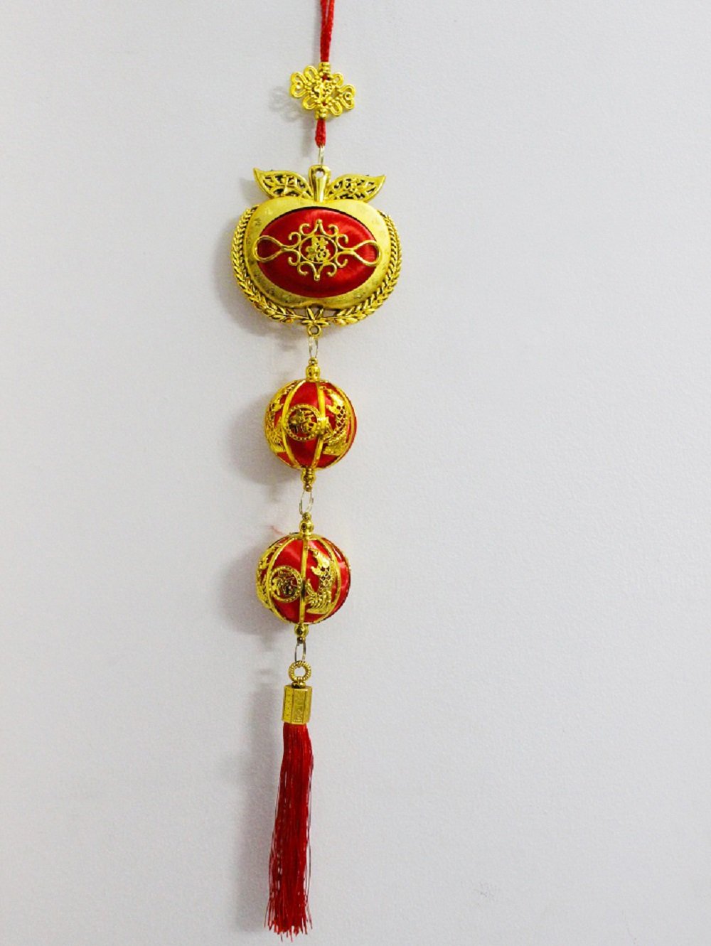 Lộc treo táo vàng kèm châu đỏ trang trí tết