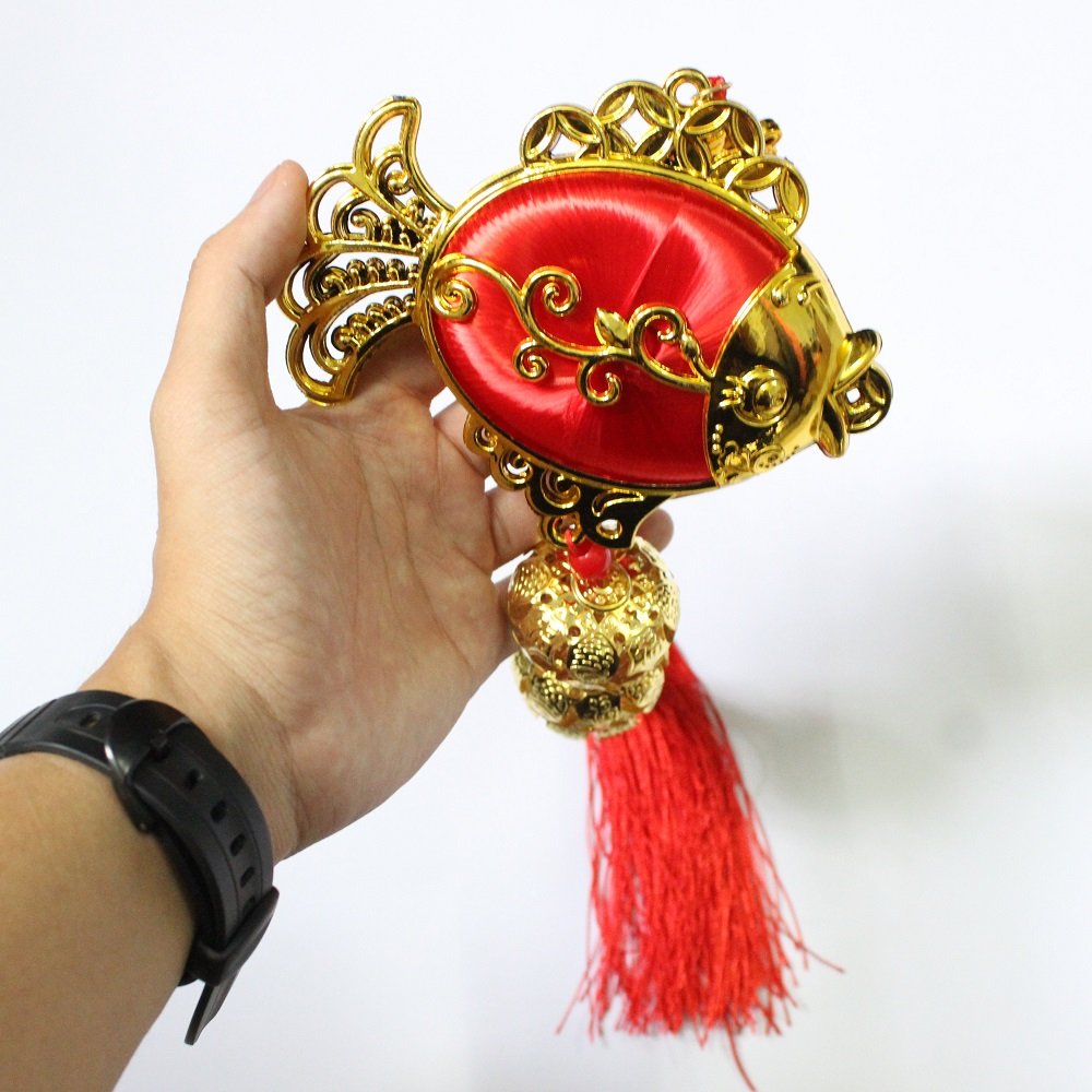 Lộc treo cá vàng kèm lục lạc trang trí tết