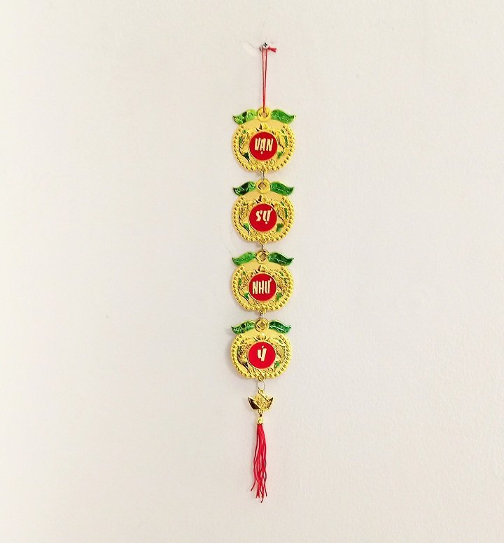 Dây lộc treo tết táo vàng Chúc mừng năm mới và Vạn sự như ý