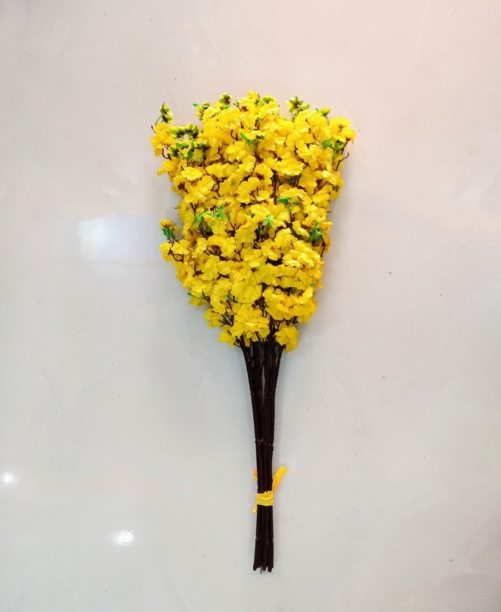 Hoa mai giả trang trí tết (Bộ 10 cây)