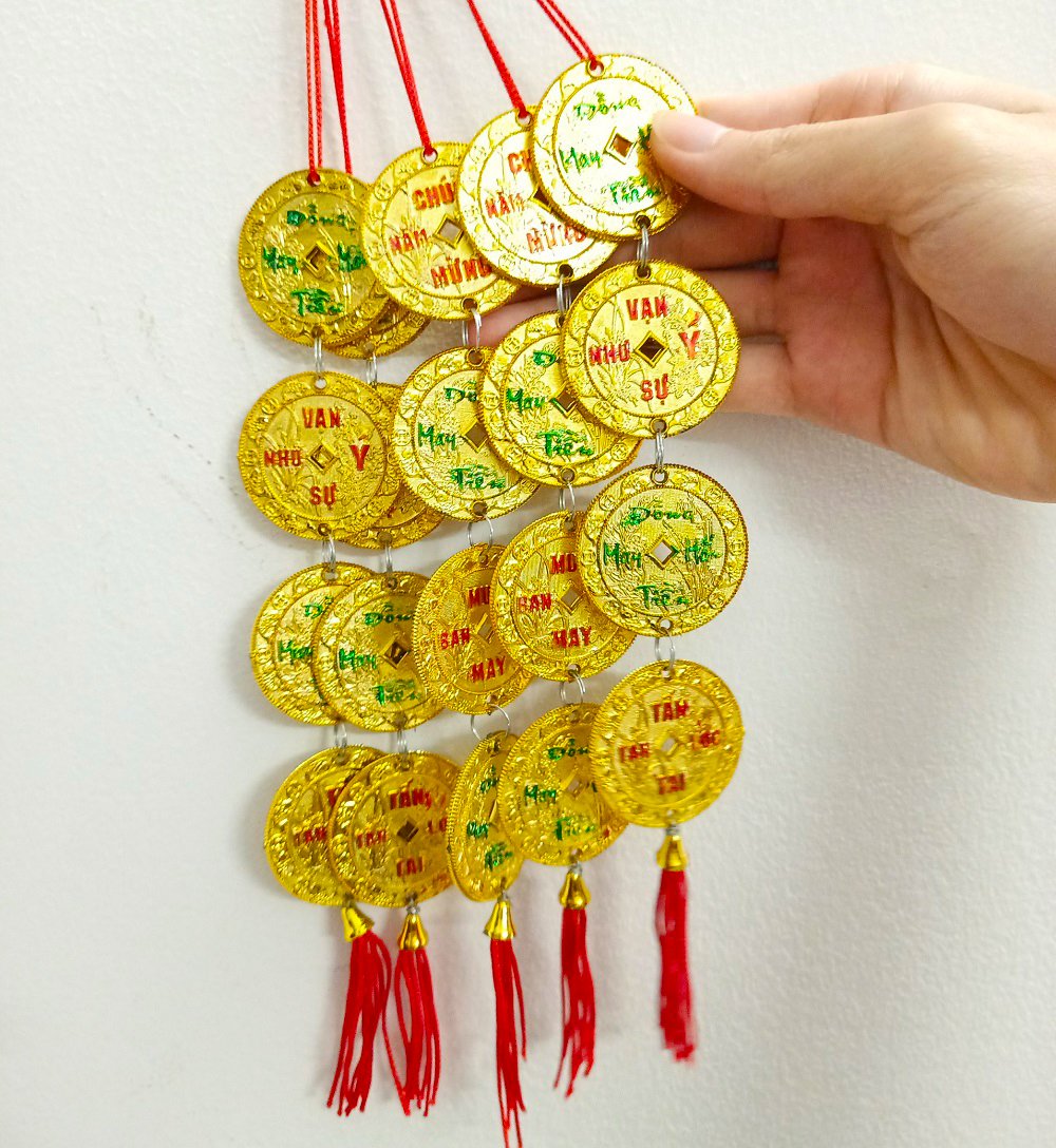 Dây lộc treo trang trí tết Đồng tiền may mắn mẫu 07