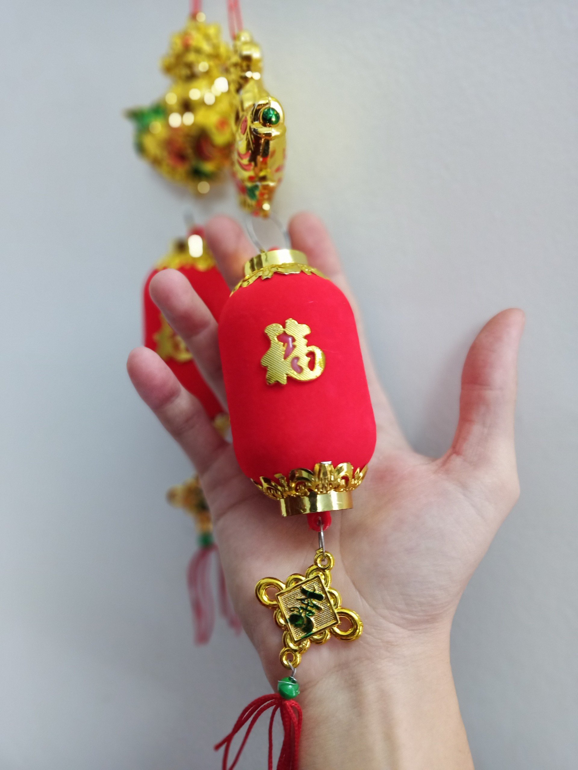 Dây Lộc Treo Thần Tài Cá Chép Vàng Và Lồng Đèn Đỏ 02