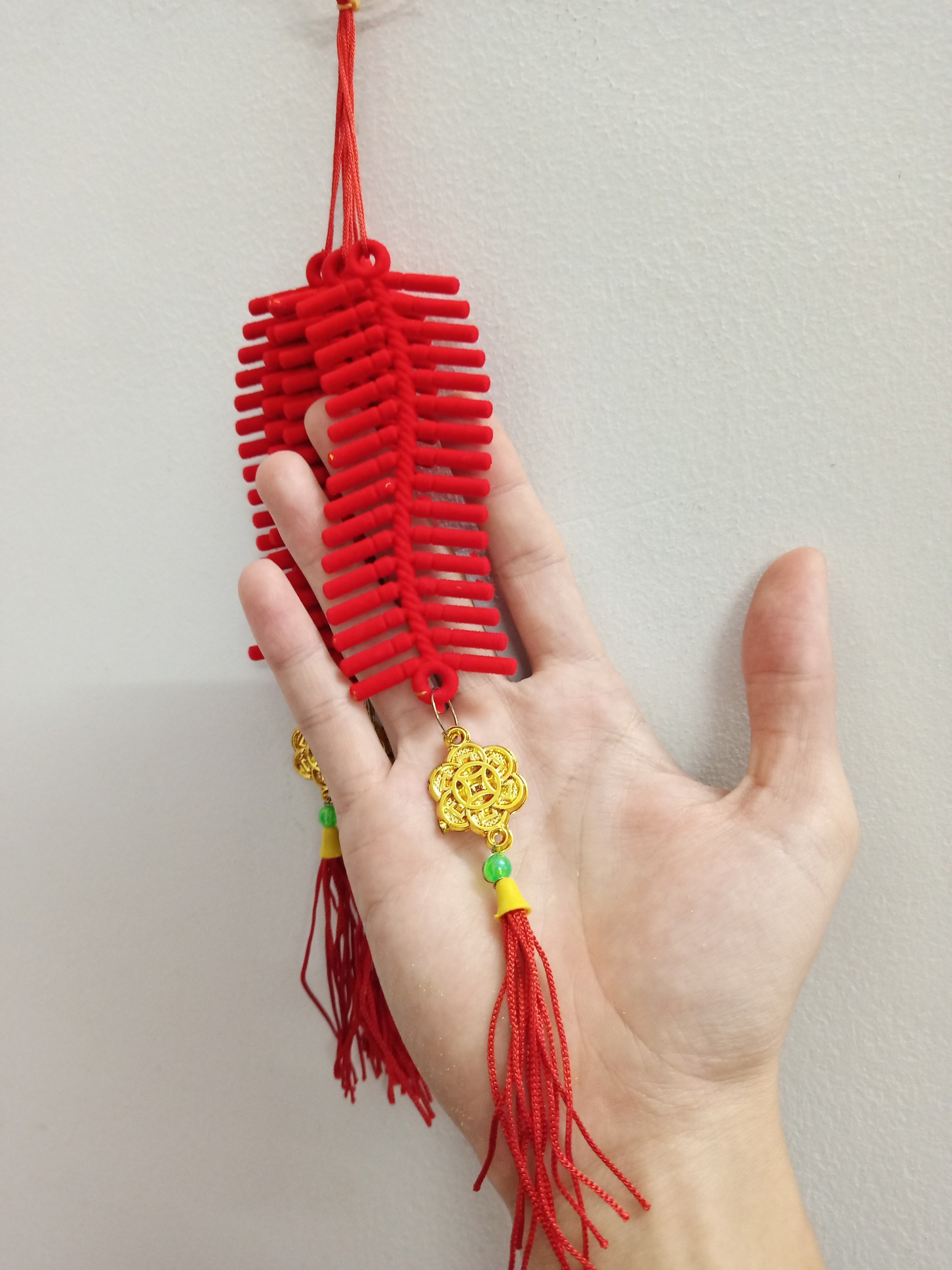 Lộc Treo Trang Trí Tết Pháo Nhung Đỏ Và Đồng Tiền vàng 02