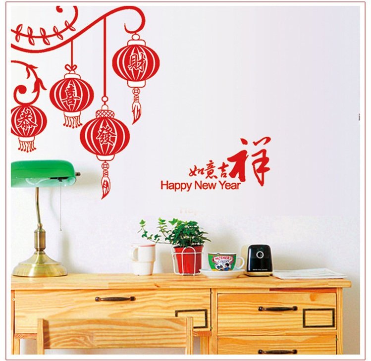Decal dán tường Lồng đèn tết
