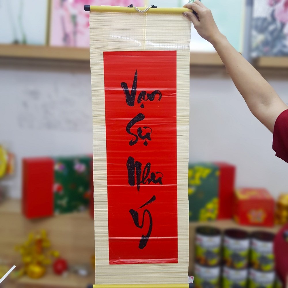 Liễn Mành Trang Trí Tết Vạn sự như ý - Size lớn