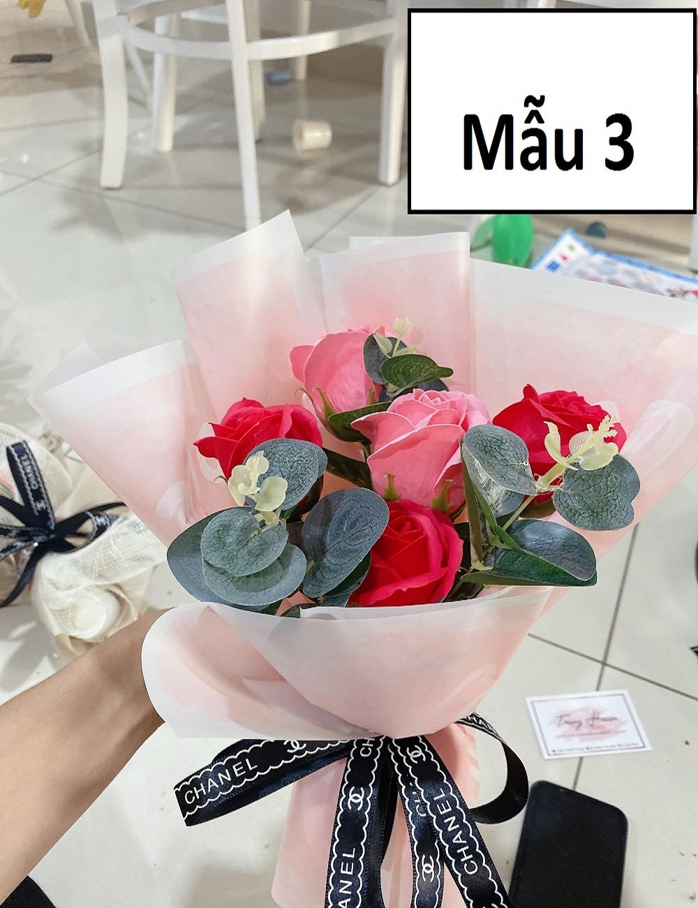 Bó 5 Hoa Hồng Sáp Thơm (Nhiều Mẫu) - Tặng kèm thiệp