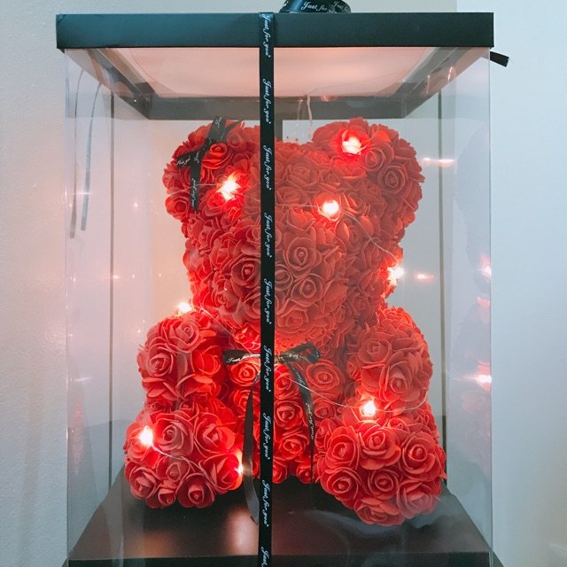 Gấu hoa hồng size 30cm