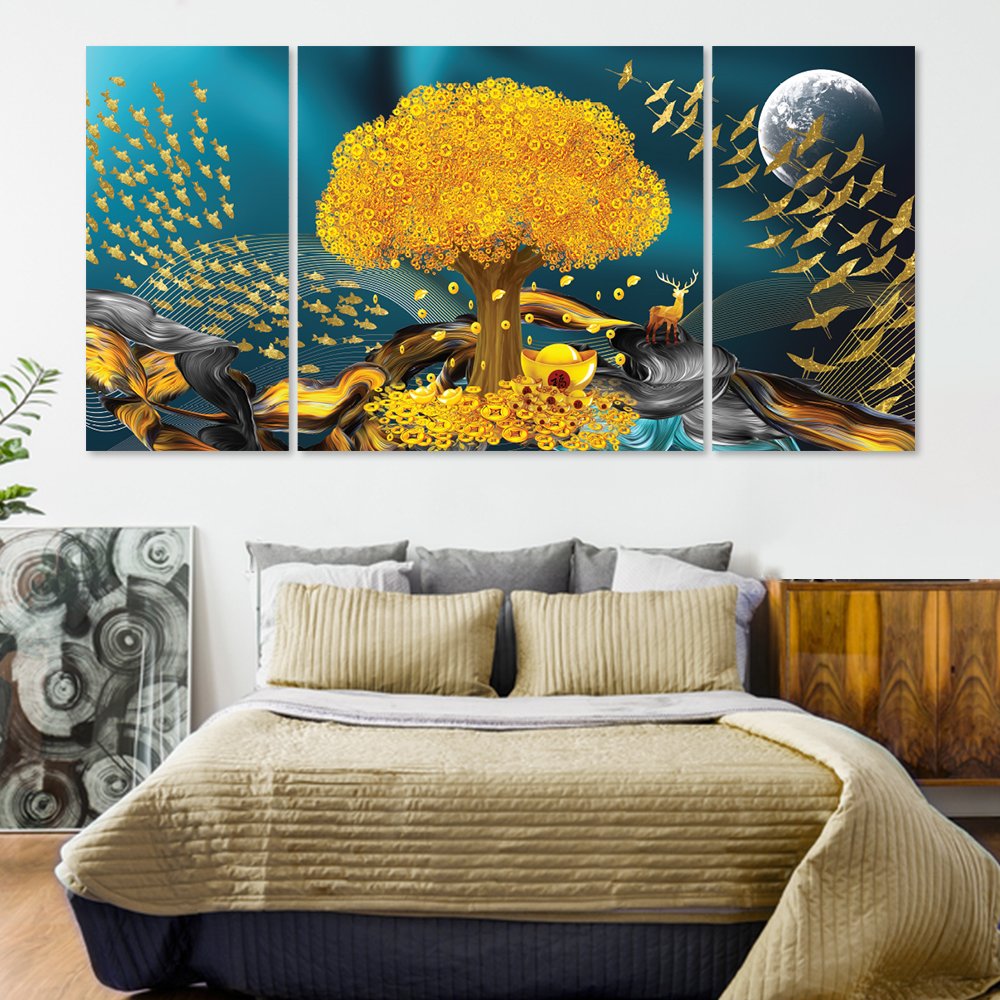 Tranh treo tường cây đồng tiền vàng 4