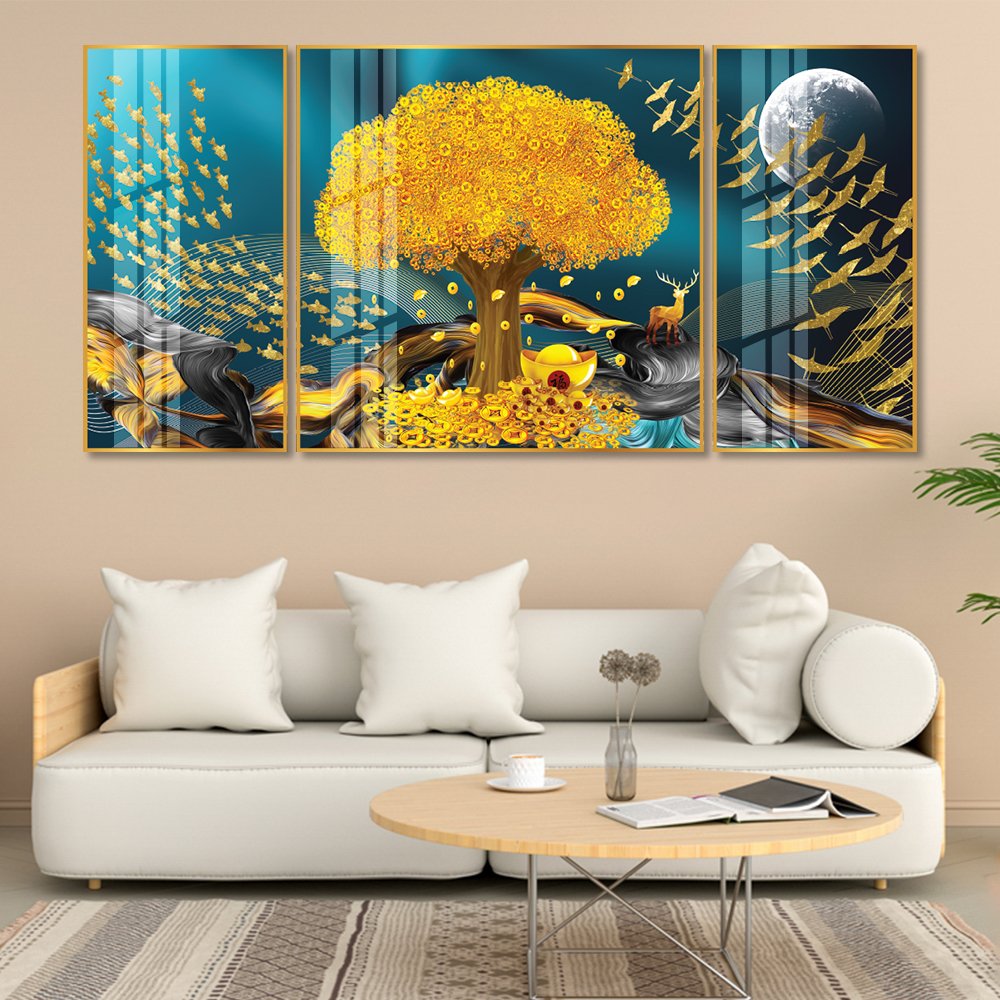 Tranh treo tường cây đồng tiền vàng 4