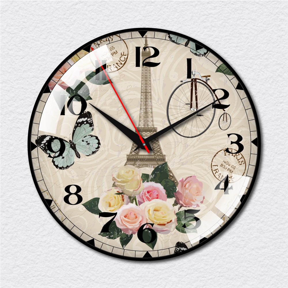 Đồng hồ vintage tháp và hoa