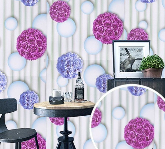 Giấy dán tường họa tiết hoa tím