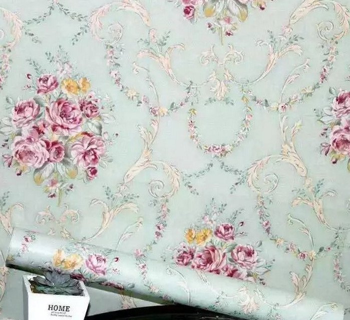 Giấy Dán Tường Họa Tiết Hoa Cuộn 0,45x10m