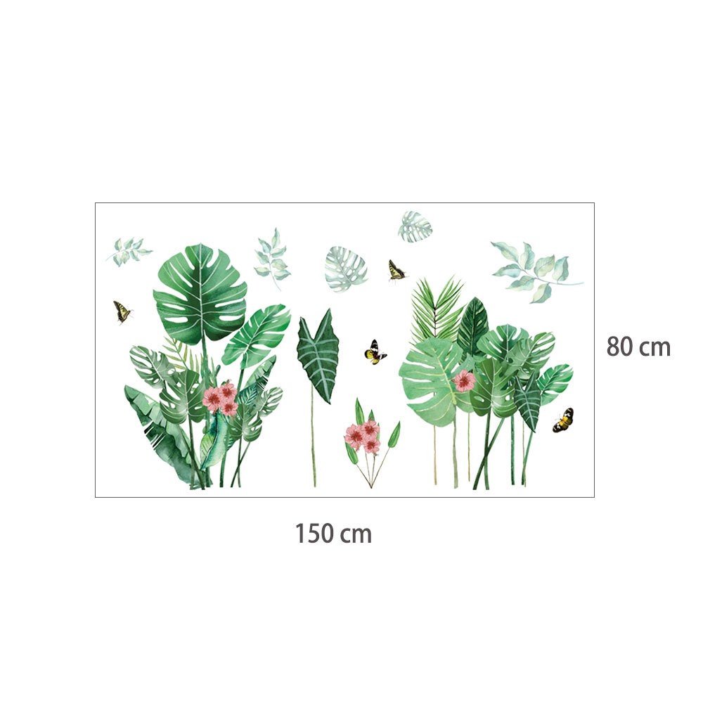 Decal dán tường bụi lá xanh