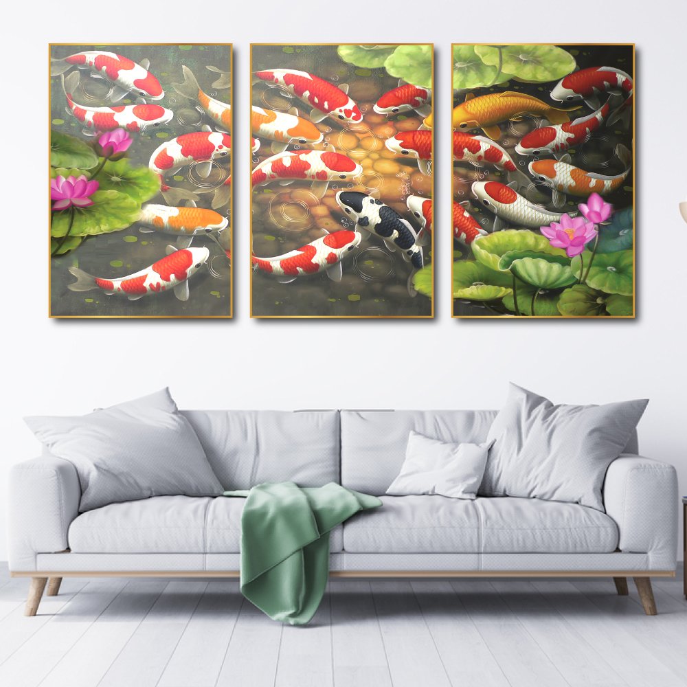 Tranh Treo Tường Cửu Ngư Quần Hội 15